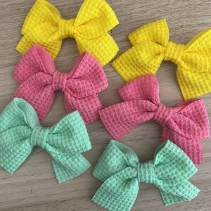 3 set Bundle • Mini Bows 🎀 🎀 🎀 (yellow, green, pink)